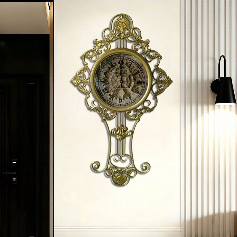 Luxury Lifestyle Us - Horloge murale mécanique, grande horloge murale