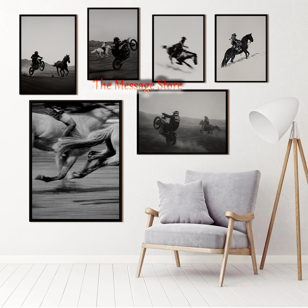Luxury Lifestyle Photos - Affiche de course moto et équestre